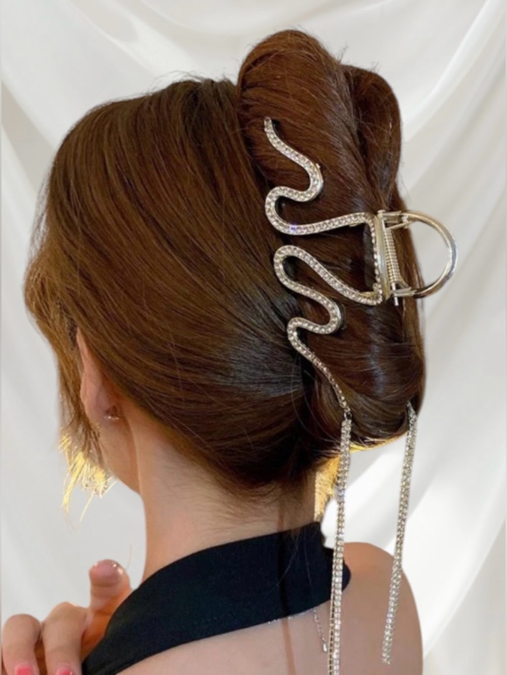 2 for $30 🆕 Rhinestone Snake  Hair Clip - Elegant Women’s Hair Accessory - Picture 7 of 14